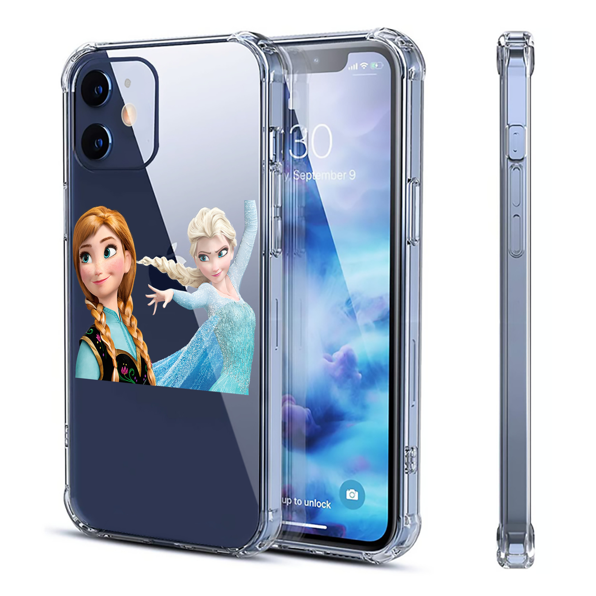（画像用） アナと雪の女王 アンナ エルサ Frozen Anna Elsa 【iPhone 12シリーズ対応】透明スマホケース（クリアソフトケース）